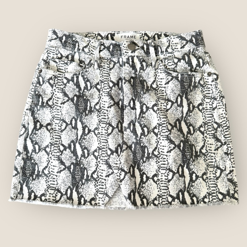 FRAME | Snake Print Mini Skirt | Size 26